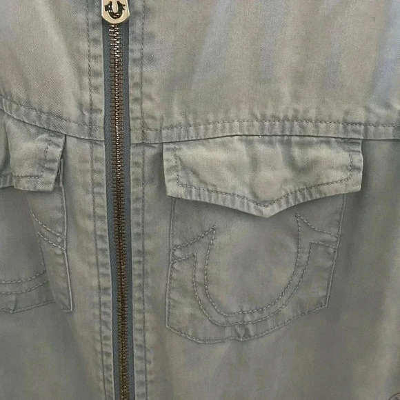 True Religion Y2K Indigo Utility Sleeveless Romper In Indigo Wash Size XS - Picture 3 of 8